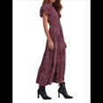 thumbnail image 3 of Vestidos Largos de Verano para Mujer 2025, Informales, con Escote en V, Corta Abullonada, Fruncidos, Fluidos, para Playa, Bohemios, Largos, Florales, Vino Tinto L, 3 of 9