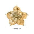 thumbnail image 2 of Glitter and Sequin Decorated Fabric Magnolia Artificial Flowers Christmas Tree Flower Decorations for Xmas Tree New Year Party Holiday Wedding Ornaments - Gold, 2 of 4