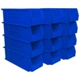 thumbnail image 1 of Akro-Mils 12 Pack AkroBins Plastic Storage Bins, Space-Saving Organizers, Blue, 1 of 9
