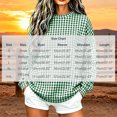 thumbnail image 3 of Women's Gingham Plaid Sweatshirt Crew Neck Long Sleeve Loose Fit Casual Pullover Top, 3 of 7