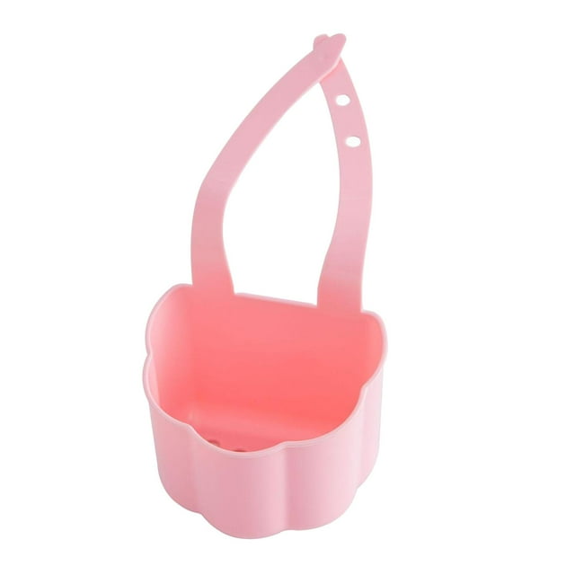 Cesta para fregadero multiusos, colador, estante de drenaje, estante de almacenamiento para fregadero, soporte para ventosas Rosado