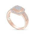 thumbnail image 3 of AFFY 1/4 CT. T.W Round Cut White Natural Diamond Cushion Frame Wedding Band In 14K Rose Gold Over Sterling Silver (0.25 Cttw, I2-I3 Clarity), Ring Size-8, 3 of 4
