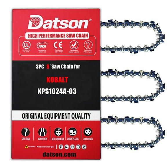 Chainsaw chain Pole Saw Chain 8 Inch 3/8" LP Pitch .043" Gauge 34 Drive Links Fits KOBALT KPS1024A-03,R34 (3 Chains)