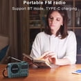 thumbnail image 4 of Radio FM Digital Portátil Recargable con Pantalla LED y Altavoz Bluetooth 5.4, Ideal para el Hogar y Viajes, Color Azul., 4 of 5