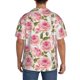 thumbnail image 3 of Balery Rose Flowers Camisa Casual de Manga Corta con Botones para Hombre, Texturizada, Estilo Cubano, para Playa, Verano-X-Large, 3 of 5