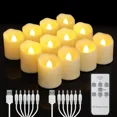 thumbnail image 3 of Rechargeable Led Candles Timer Remote LED Light Flameless For Wedding Room Garden Holiday Lighting Home Decor Tea Candle Lamp, 3 of 6