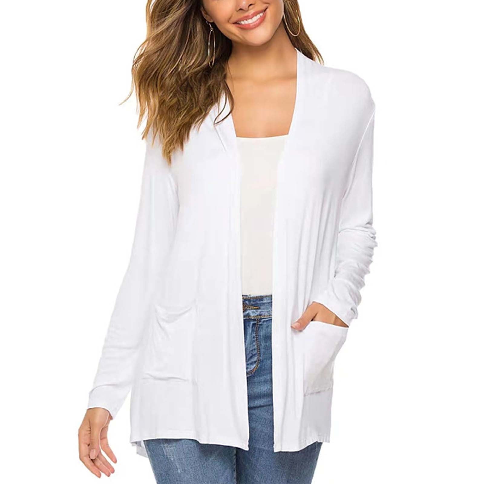 Women's Casual Long Sleeve Open Front Lightweight Cardigans with Pockets Solid Color Soft Fall Outerwear for Women - image 2