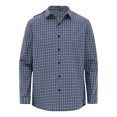thumbnail image 3 of SiiRoh Men Elderly Adaptive Tee Shirts Open Back with Full Back Overlap Loose Long Sleeve Button-up Shirt for Daily Caring Blue Green L, 3 of 7