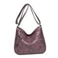 thumbnail image 3 of High Quality Women Shoulder Bag Soft PU Leather Adjustable Shoulder Strap Travel Purse Medium Handbag Simple Casual Lightweight Violet, 3 of 8
