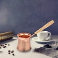 thumbnail image 3 of TAILTOSS 1Pack Ibrik Turkish Design Metal Coffee Pot 350ml with Wooden Handle for Coffee Brewing, 3 of 8