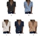 thumbnail image 3 of Camiseta de mujer Encaje Cuello en V Camisa de manga corta Blusa Top casual, Albaricoque, S sidaley AP001454-21, 3 of 6
