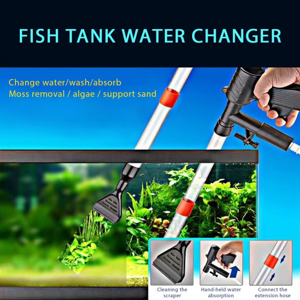 fengzong Universal Water Pipe Suction Device Long Siphon Gravel Cleaner For Aquarium Fish Tank Washing Sand Changing Water Siphon white & white