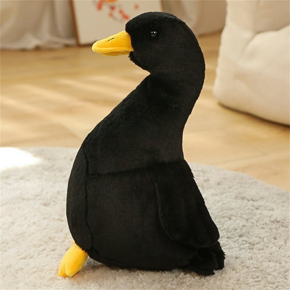 Clearance Deals! Lssam Black Duck,Stuffed Animal Plush Duck Black,Life-Size Black Duck Stuffed Animal - Realistic Plush Toy, Super Soft & Huggable, Perfect for Kids & Adult Collectors Alike