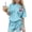 Blue-05, variant on Ultrave Girls Workout Set Summer Loose Short Sleeve Top Heart Print Shorts Outfits Cute Sets for 3-15Y
