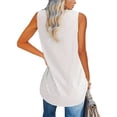 thumbnail image 5 of Summer Loose Women Sleeveless Casual Basic Solid Color Shirts Tunic Tops V Neck Tank Tops, 5 of 6