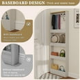 thumbnail image 6 of Behind The Door 69 Inch Tall Bookcase with 4 Shelves and 5 Hooks, Space-Saving Narrow Storage Cabinet for Living Room, Kids Room, Study, Kitchen, Hallway in Antique White Finish, 6 of 9
