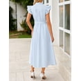 thumbnail image 4 of Vestido midi ZESICA 2025 casual de verano con cuello en V y manga ondulada, 4 of 7