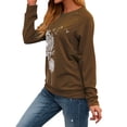 thumbnail image 5 of TWZH Womens Dandelion Graphic Pullover Crewneck Long Sleeve Tee Shirt, 5 of 7