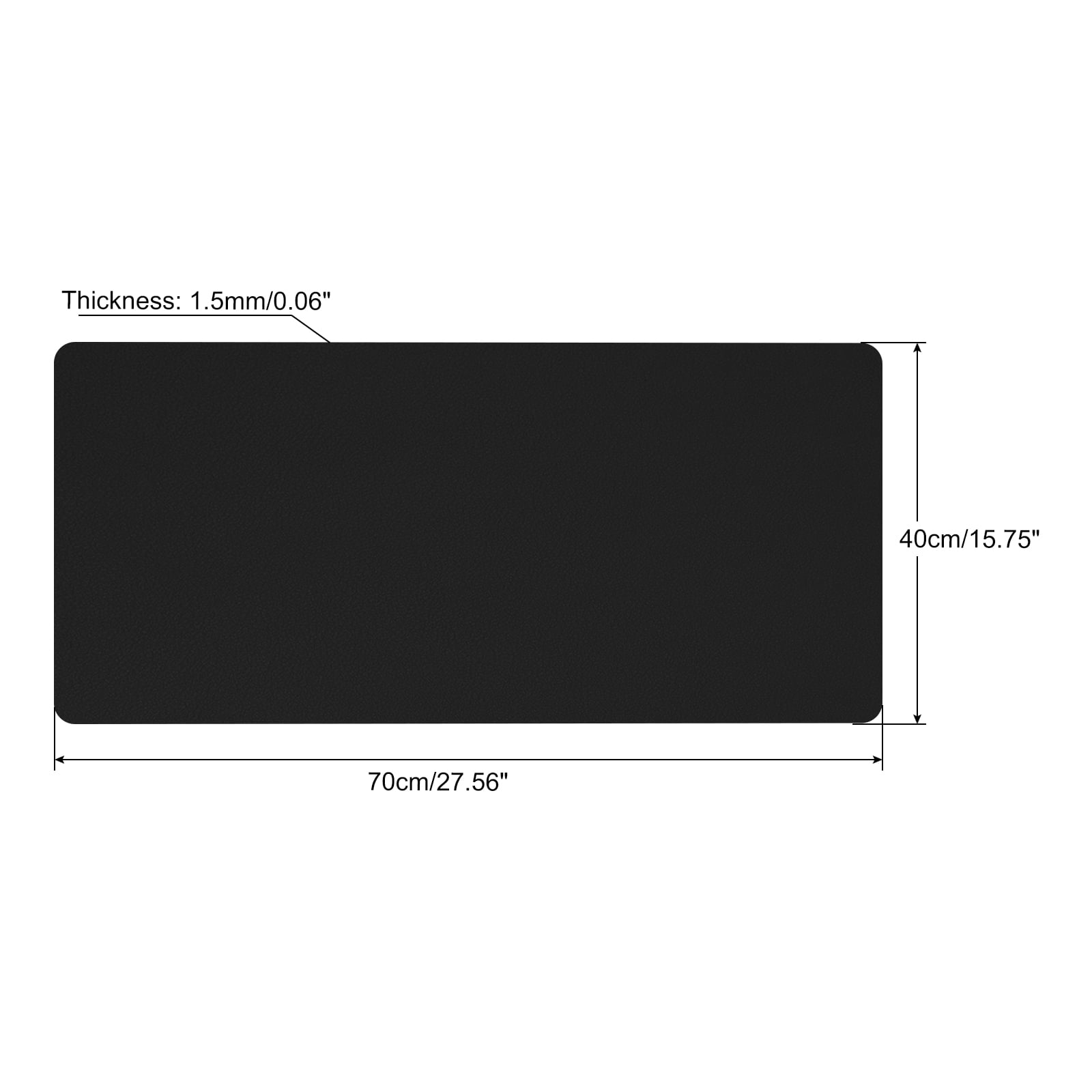 Unique Bargains Desk Mat Protector Non-Slip Mouse Pad Mat Black 40"x70"