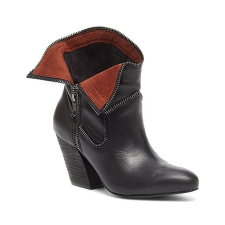 

KELSI DAGGER Women s Ingrid Leather Side Zip Ankle Bootie BLACK