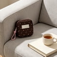 thumbnail image 5 of Feledorashia Sanitary Napkin Storage Bag, Portable Period Pouch, Heart Dots Fabric Mini Organizer, Compact Small Squares Makeup Purse with Double Zipper and Soft Quilted Design, 5 of 6