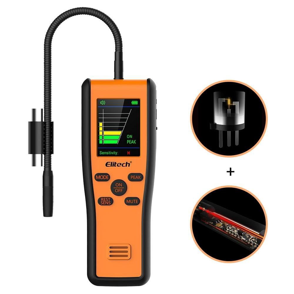 Elitech IR-200 Infrared and Heated Diode Leak Detector for Air Conditioner and Automotive Repair with Refrigerant Hoses Set