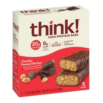 think! High Protein Bar, Chunky Peanut Butter, 20G Protein, 5 Count