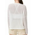 thumbnail image 3 of Blusa de Entrenamiento Holgada de Larga con Transparente para Mujer, Cuello Redondo y Mangas Largas L, 3 of 8