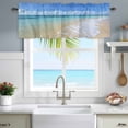 thumbnail image 4 of Oceans Beach Window Valance for Kitchen, Blue Sky Landscape Nature Summer Coastal Rod Pocket Short Curtain for Small Windows, Light Filtering Decorative Valance, 56 x 16 Inch, 1 Panel, 4 of 9