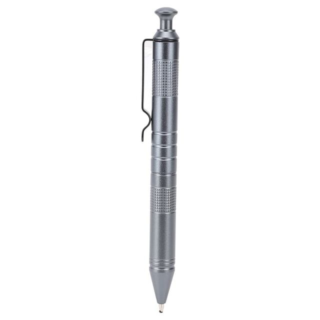 Bolígrafo automático de aluminio CNC, bolígrafo de firma de alta dureza, regalo de papelería, 0,5mm, gris