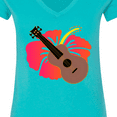 thumbnail image 4 of Inktastic Ukulele Hawaiian Music Women's V-Neck T-Shirt, 4 of 5