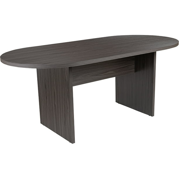 Flash Furniture 6 Foot 72 Inch Oval Conference Table In Rustic Gray Com Oval Conference Table In Rustic Gray, Six Foot Coffee Table