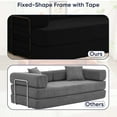thumbnail image 4 of ZAFLY Folding Sofa Bed | Convertible Futon Sleeper Couch | Modern Floor Mattress | Corduroy Sofas and Couches for Living Room - Black, 4 of 9