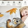 thumbnail image 3 of Autua  Cute Squirrel Sherpa Blanket ,Cartoon Animal Kids Throw Blanket Woodland Wildlife Fleece Blanket for Boys Girls Bed,Autumn Maple Leaf Flannel Blanket 50x60in, 3 of 6