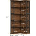 thumbnail image 2 of 5-Tier L Shaped Bookshelf, Vintage Industrial Corner Bookcase, Large Tall Storage Shelves Display Rack with Metal Frame for Living Room, Home Office, Bedroom, Dark Walnut, 2 of 7