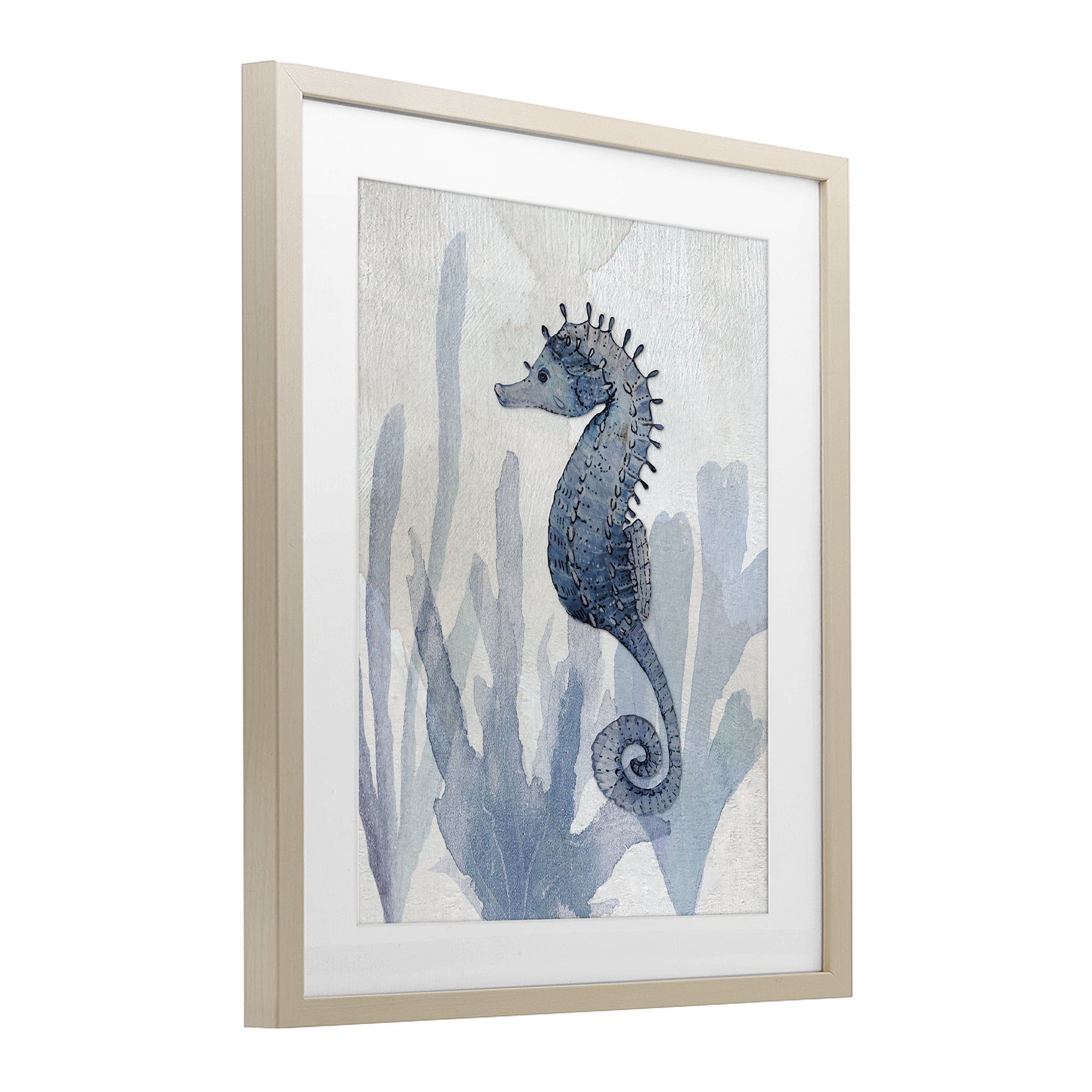 Stupell Industries Organic Seaweed & Seahorse Birch Framed Print Under Glass, design by Susan Jill