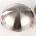 thumbnail image 3 of Clearance ItemsYmkly Polished Stainless Wok Round Bottom Wok With 2 Loop Handles Stainless Round Bottom Wok For Kitchen Home Restaurant (11 Inch)(28x28cm), 3 of 3
