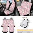 thumbnail image 3 of Yuyamidu 15 Pcs Pink Flowers Car Seat Cover Set with Auto Steering Wheel Cover Seat Belt Strap Pads Cup Holder Trash Bag Tribal Floral Air Vent Storage Pocket Rear View Mirror Cover Keychain, 3 of 7