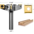 thumbnail image 3 of SpeTool 4 Wings Coated Carbide Insert CNC Spoilboard Surfacing Router Bit 1/2" Shank 2-1/2" Cutting Diameter, Include 4 Additional Carbide Inserts, 3 of 7