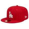 thumbnail image 3 of Men's New Era Red Los Angeles Dodgers Logo 59FIFTY Fitted Hat, 3 of 6