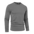 thumbnail image 4 of Men's Long Sleeve T-Shirt Solid Color Casual Basic Tee Comfortable Winter Top Breathable Soft Shirt Men's Oversized Tee Summer Tops Streetwear, 4 of 5
