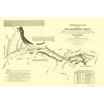 Topographical Map - Oregon Trail Wyoming 4 of 7 - Fremont 1846 - 23 x 34.50 - Vintage Wall Art