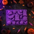 thumbnail image 3 of XHKUYI Halloween Silicone Candy Molds 7.8 inches, 16 Cavity Bat Pumpkin Tombstone Spider Bone Food Grade Silicone Mold, for Chocolate, Candy, Soap, Cake Decoration, Halloween Baking Supplies, 3 of 9