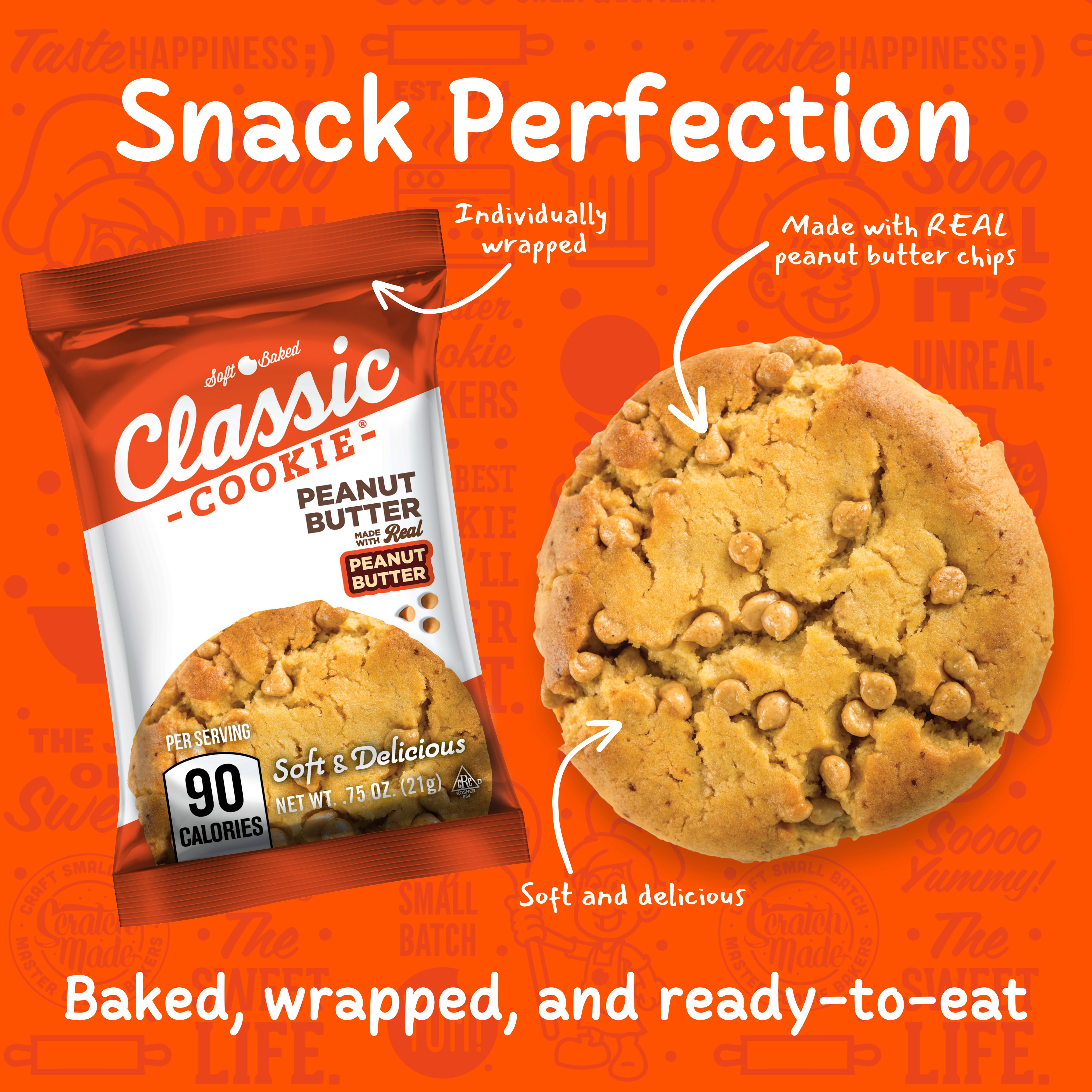 Classic Cookie®, 0.75oz Peanut Butter Soft Baked Mini Cookies, 54 Count Box