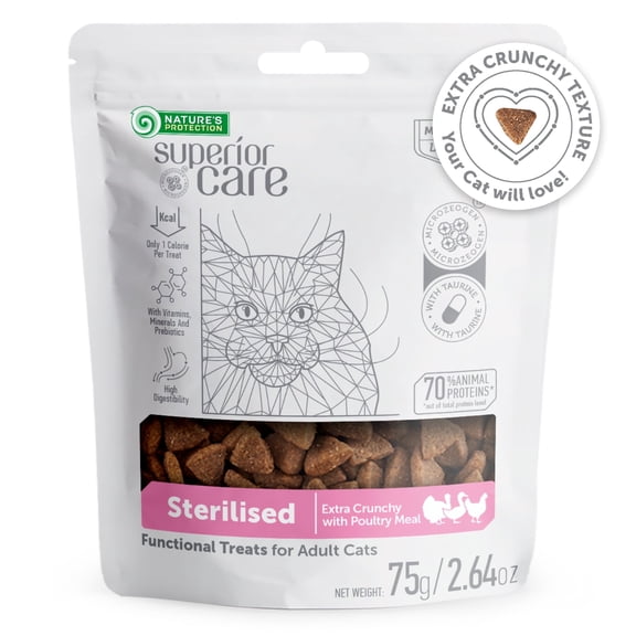 Nature's Protection Superior Care Poultry Crunchy Treats for Cats, 2.64 oz Bag