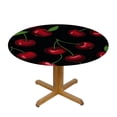 thumbnail image 3 of JEUXUS Cherry Pattern Tablecloth Round Table Cover Washable Polyester Table Cloth for Kitchen Party Picnic Dining Decor, 3 of 7