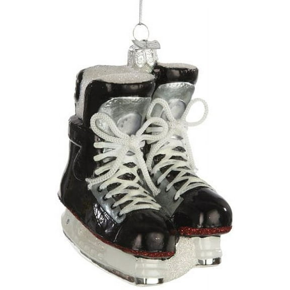 Noble Gems Kurt Adler 4.25-Inch Glass Ice Hockey Skates Christmas Ornament