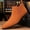 Orange red, variant on Men's Ankle Chelsea Boots - Faux Upper, Slip-On Elastic Side Panels, Low Block Heel, Casual Dress Footwear for Daily Wear & Business Casual