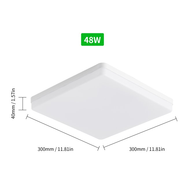 Lámpara De Techo LED De Montaje Empotrado, Lámpara De Techo Cuadrada De 48W Para Cocina, Dormitorio, Pasillo, Luz Blanca De 6500-7000K