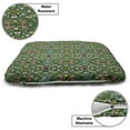thumbnail image 3 of Floral Pet Bed, Continuous Flowers Arrangement in Eastern Style Design Illustration, Resistant Pad for Dogs and Cats Cushion with Removable Cover, 24" x 39", Hunter Green and Multicolor, by Ambesonne, 3 of 4